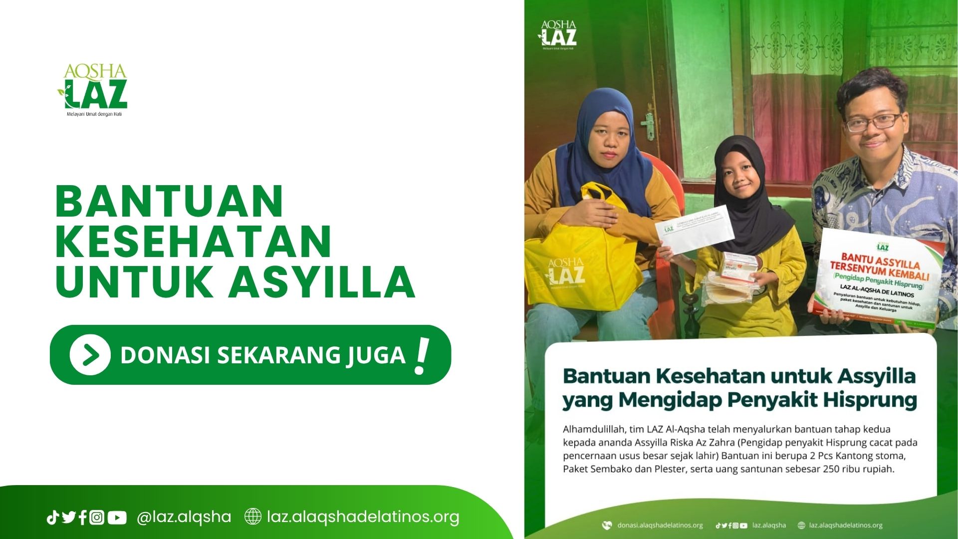 BANTUAN KESEHATAN UNTUK ASSYILLA YANG MENGIDAP PENYAKIT HISRCHSPRUNG